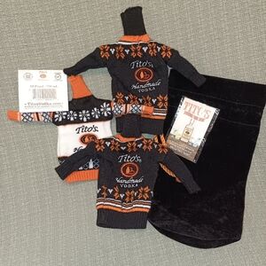 Tito's Vodka Sweater Set Collectible Velvet Bag & Glittery Pin